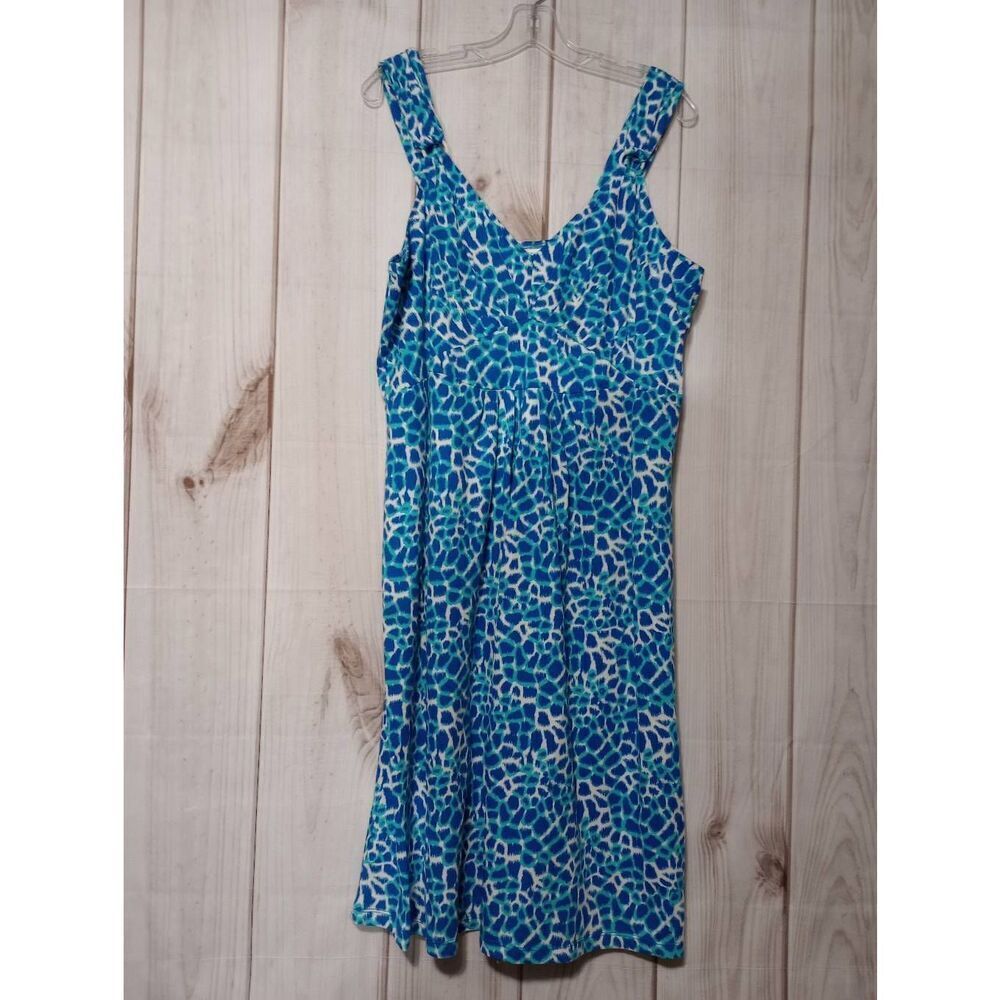 Fashion Bug Dress‎ Ladies 1x Sleeveless Light Weight Blue White